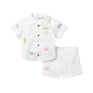 Janie And Jack Girls  The Embroidered Cabana Matching Set, White